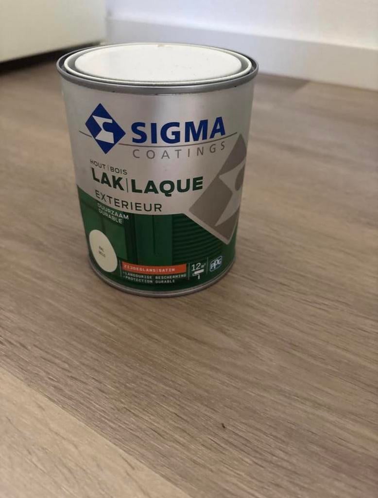 Nieuwe pot Sigma Lak Exterieur in de kleur wit (RAL 9010), Ophalen of Verzenden, Zo goed als nieuw, Wit, Lak