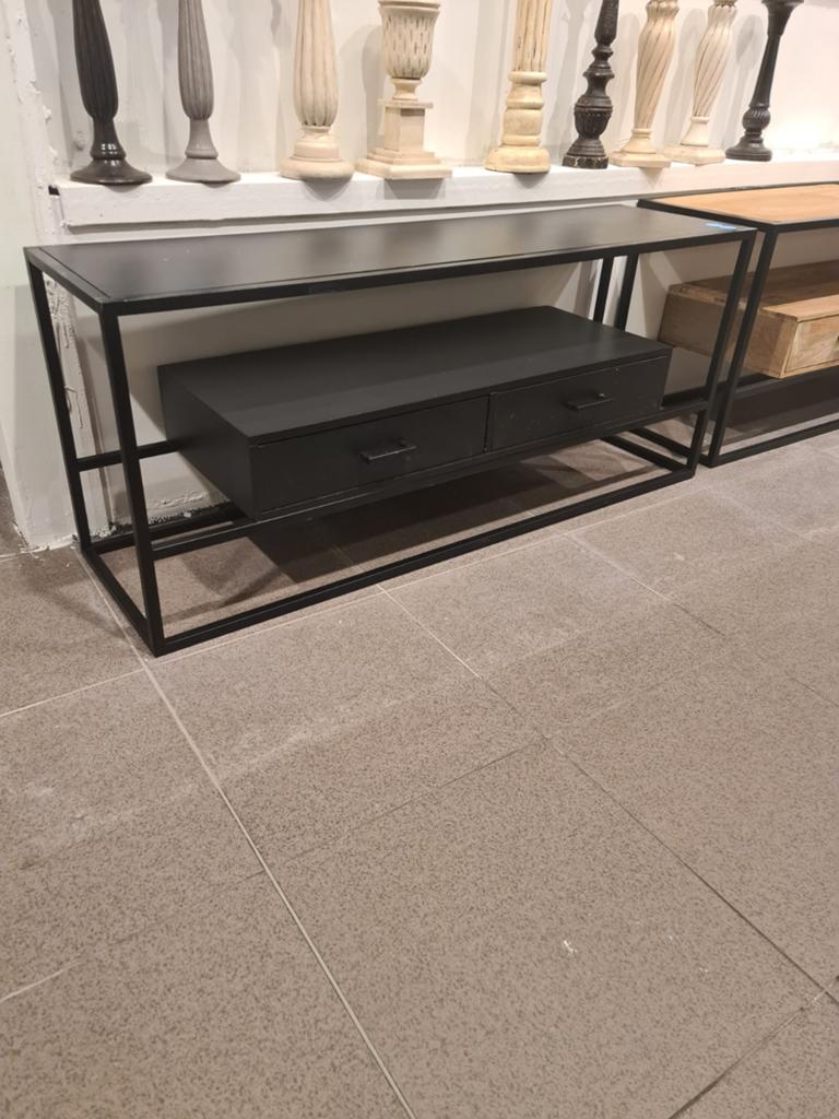Nieuw HSM collection tv meubel 140x40x58cm zwart mango €145, Ophalen, Hout, Zwart, .