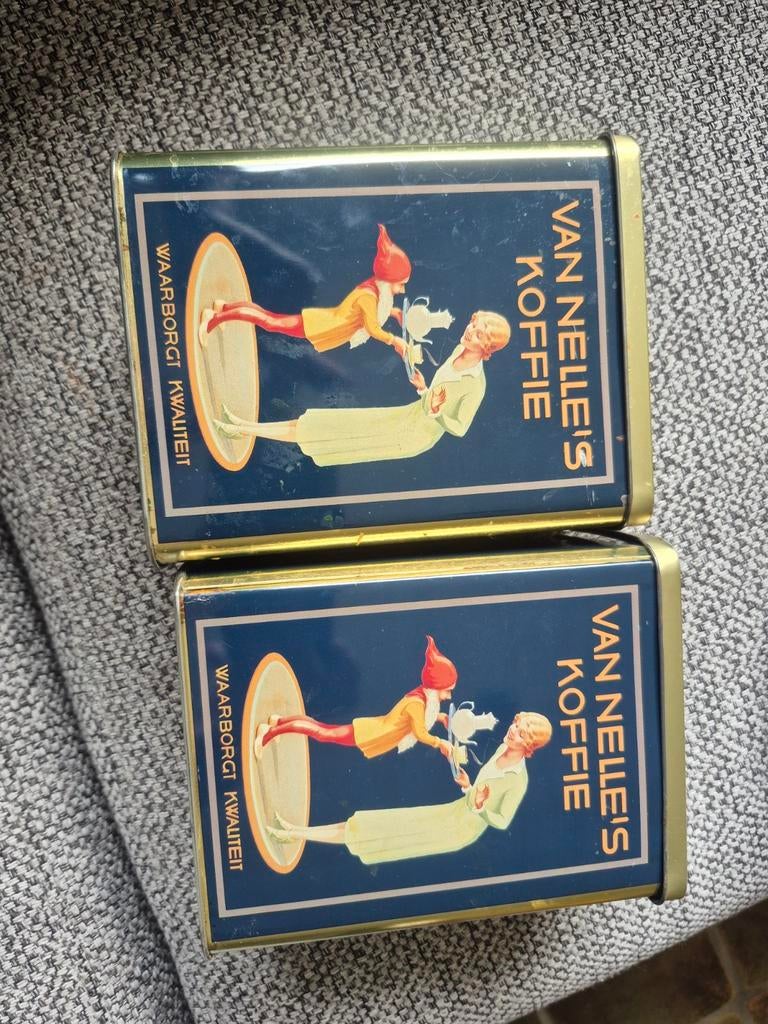 Set van 2 vintage Van Nelle koffieblikken, Verzamelen, Blikken, Ophalen, Gebruikt, Koffie, Van Nelle