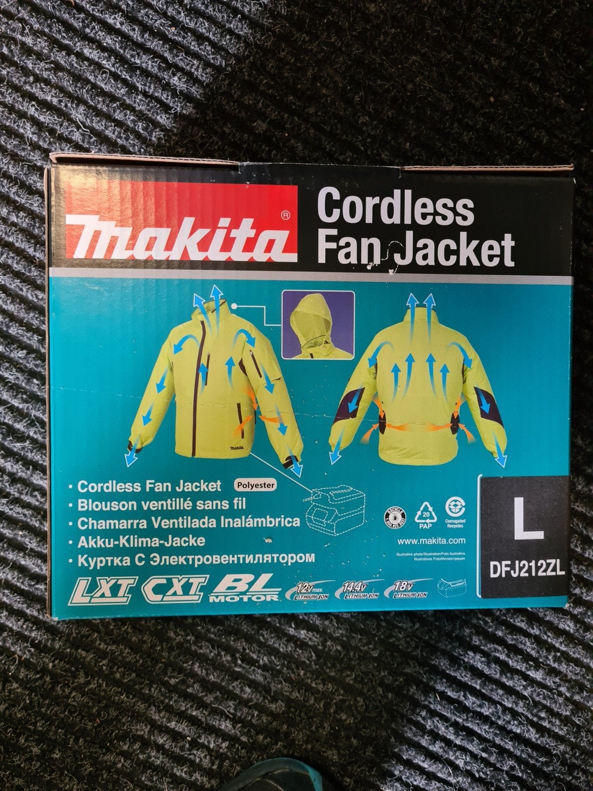 Makita DFJ212ZL Cordless Fan Jacket L - Zonder accu, Ophalen of Verzenden