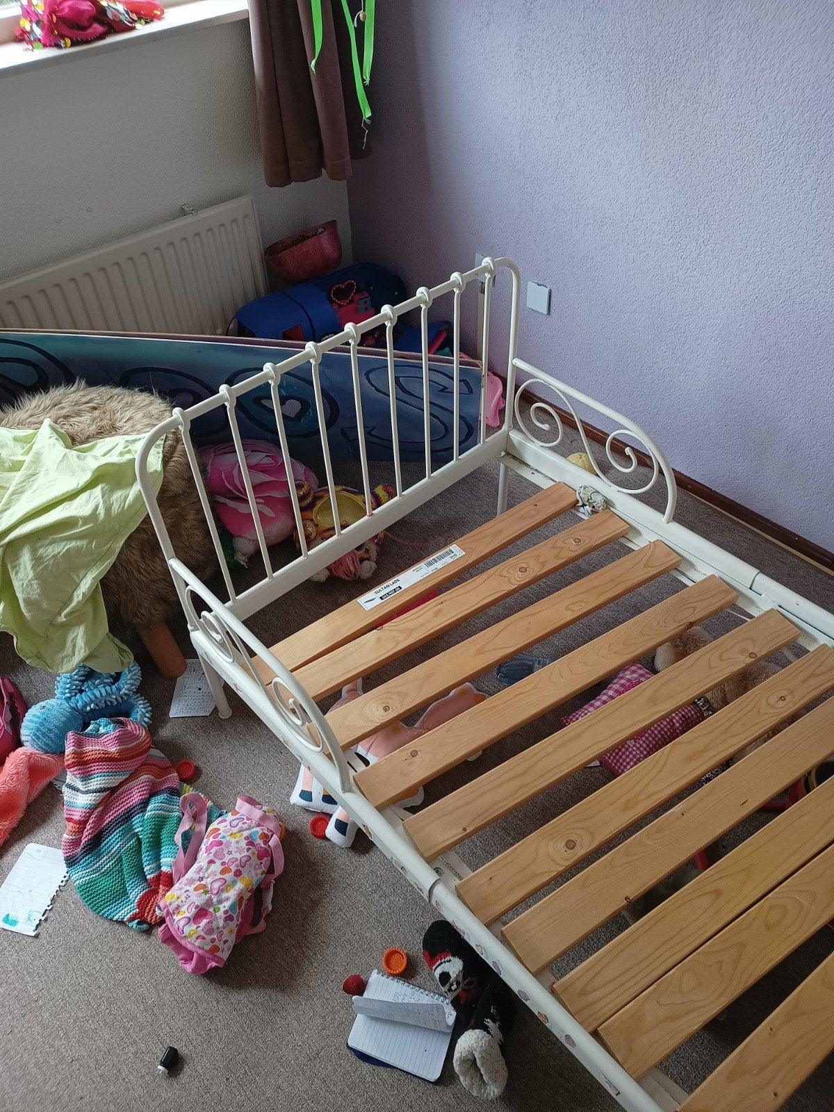 Ikea meegroeibed gratis incl lattenbodem (bed kapot), Ophalen, Gebruikt, 70 tot 85 cm, Lattenbodem