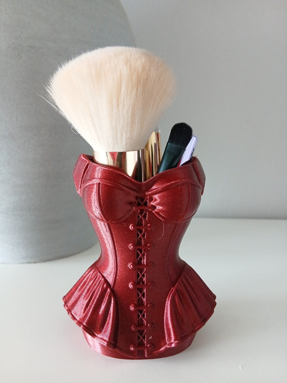 Vintage Corset Make-up Kwastenhouder - Galaxy Rood 12cm, Ophalen of Verzenden