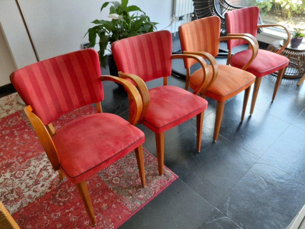 4 Retro stoelen, Huis en Inrichting, Ophalen, Gebruikt, Vier, Stof
