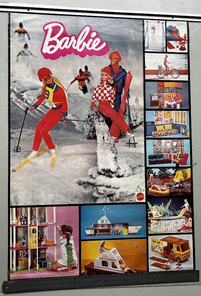 Zeldzame Vintage Barbie Winkelposter jaren 70 – Mattel POS, Ophalen of Verzenden, Gebruikt