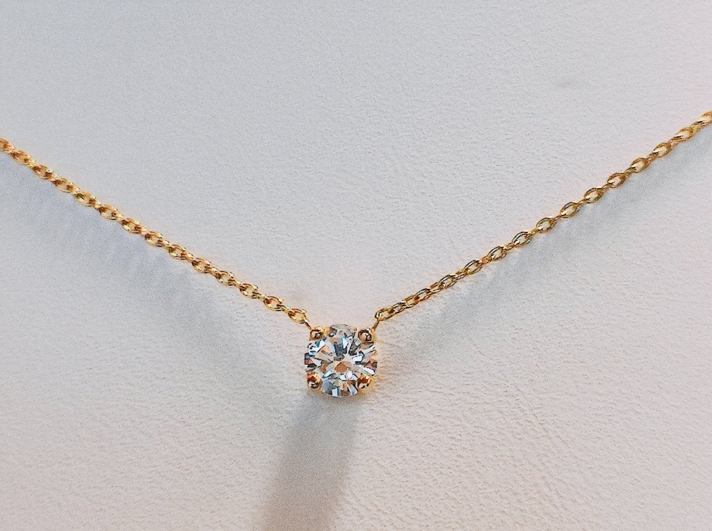 Ketting met solitaire diamant hangertje 0,40kt G/VVS2, Overige voorstellingen, Nieuw, Ophalen of Verzenden, Met edelsteen