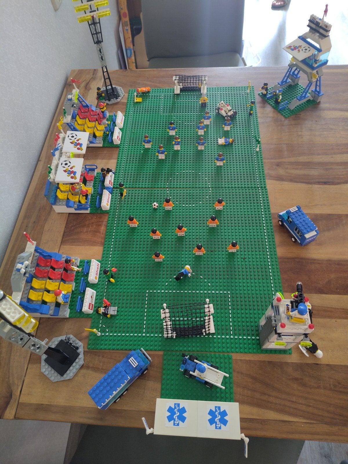 Lego Voetbalstadion met spelers en accessoires, Gebruikt, Overige thema's, Lego, Compleet