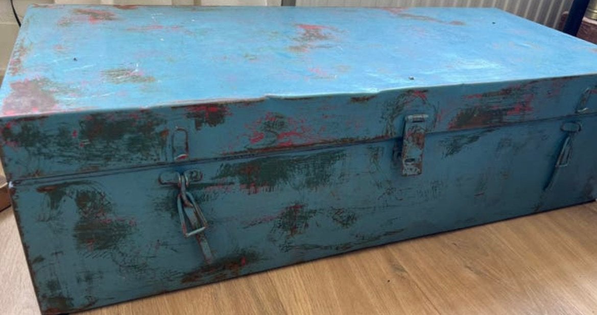 Mooie stoere metalen kist, Ophalen, Zo goed als nieuw, 50 tot 100 cm, Minder dan 50 cm