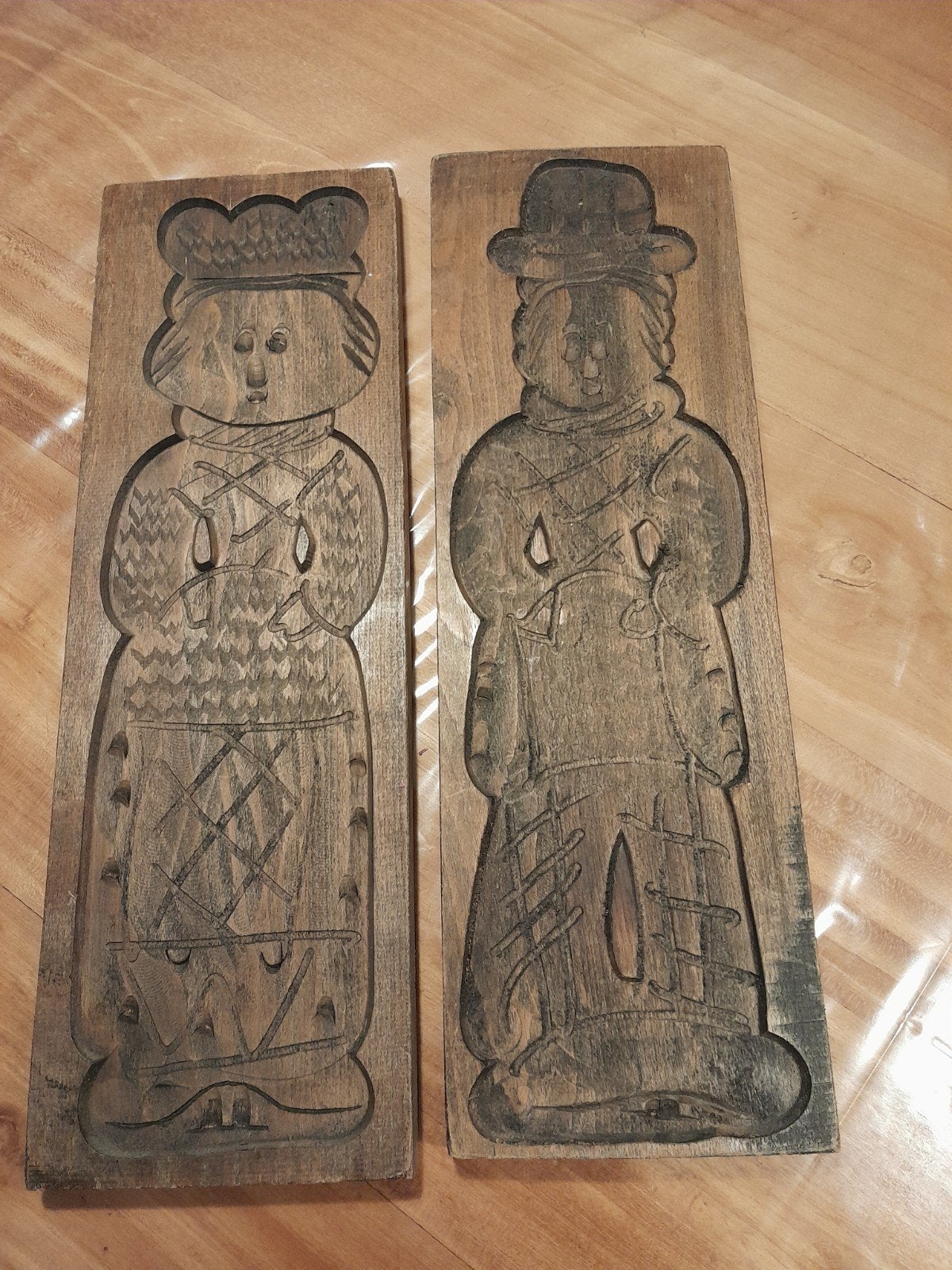 Originele handgestoken speculaasplanken (2 stuks), Ophalen of Verzenden