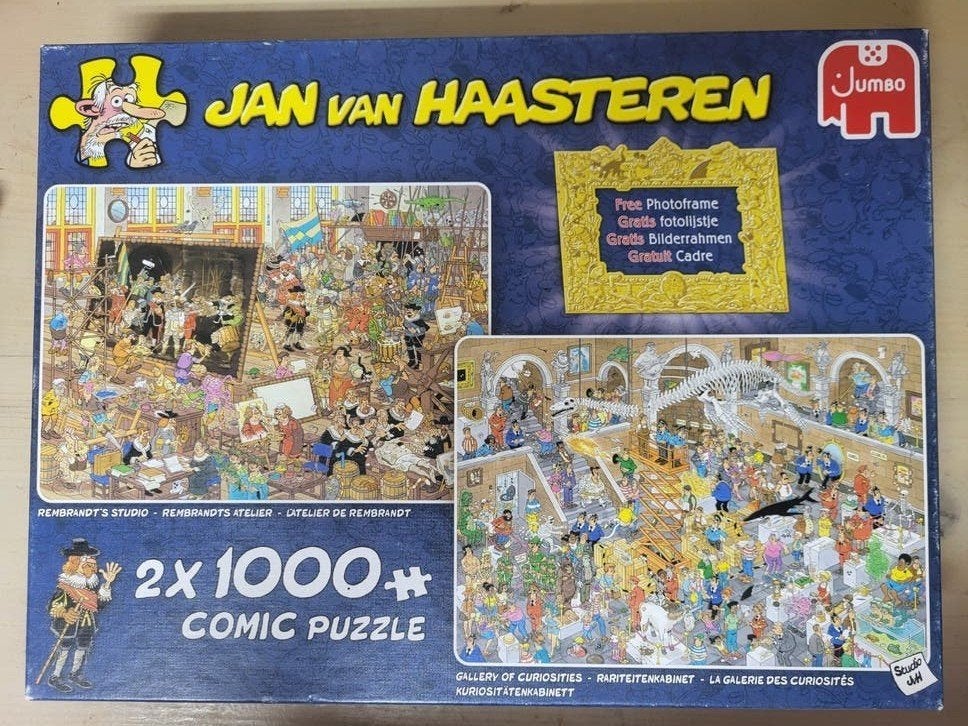 Jan van Haasteren 2x1000 Comic Puzzel, Hobby en Vrije tijd, Denksport en Puzzels, Ophalen of Verzenden, 500 t/m 1500 stukjes, Zo goed als nieuw