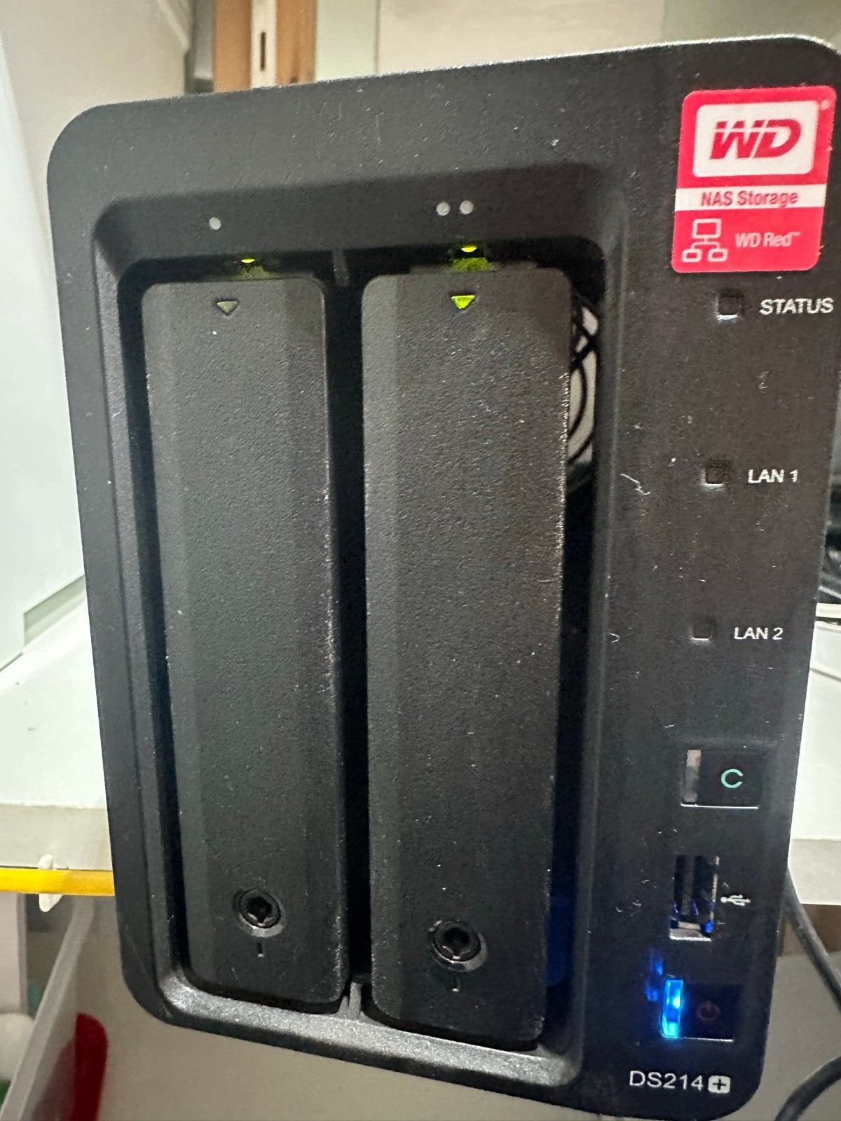 Synology DiskStation DS214+ NAS - 2 x 4 TB HDd, Computers en Software, NAS, Zo goed als nieuw, Ophalen of Verzenden