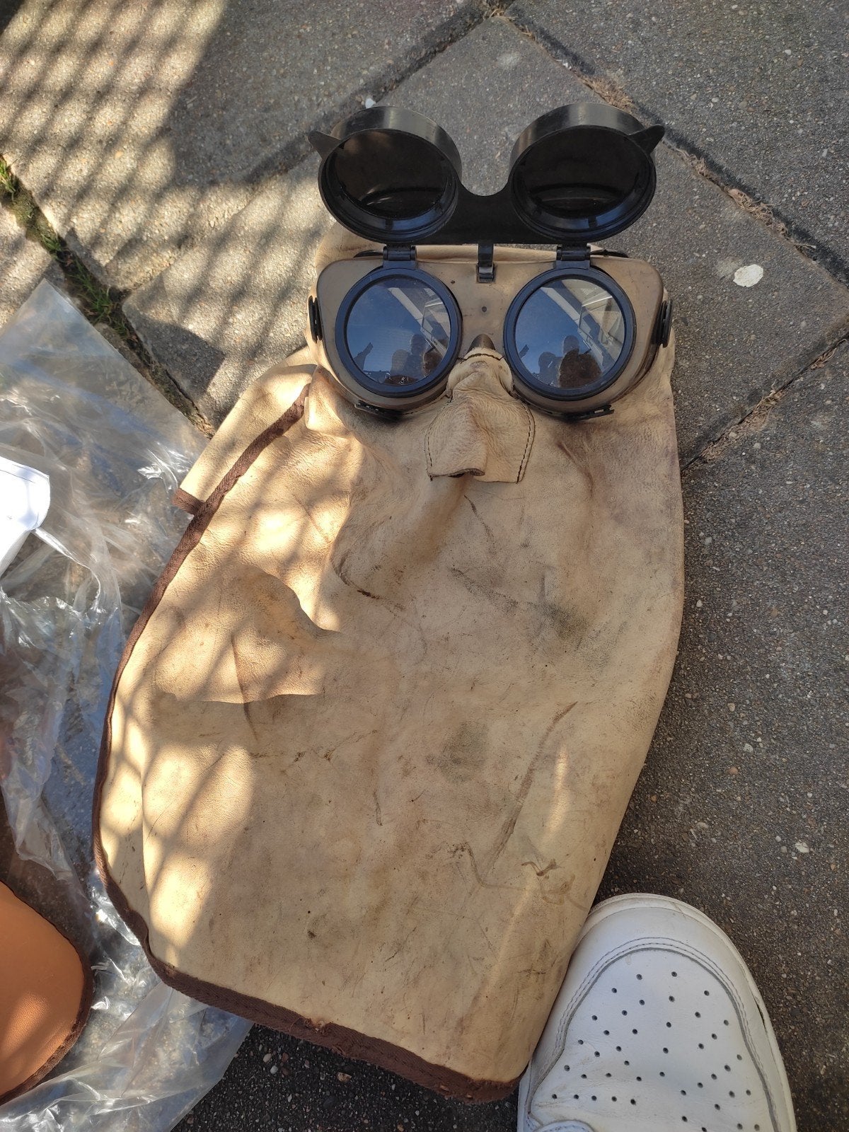 Monkey face met nieuwe brillen glazen +3 laskap, Ophalen of Verzenden, Gebruikt