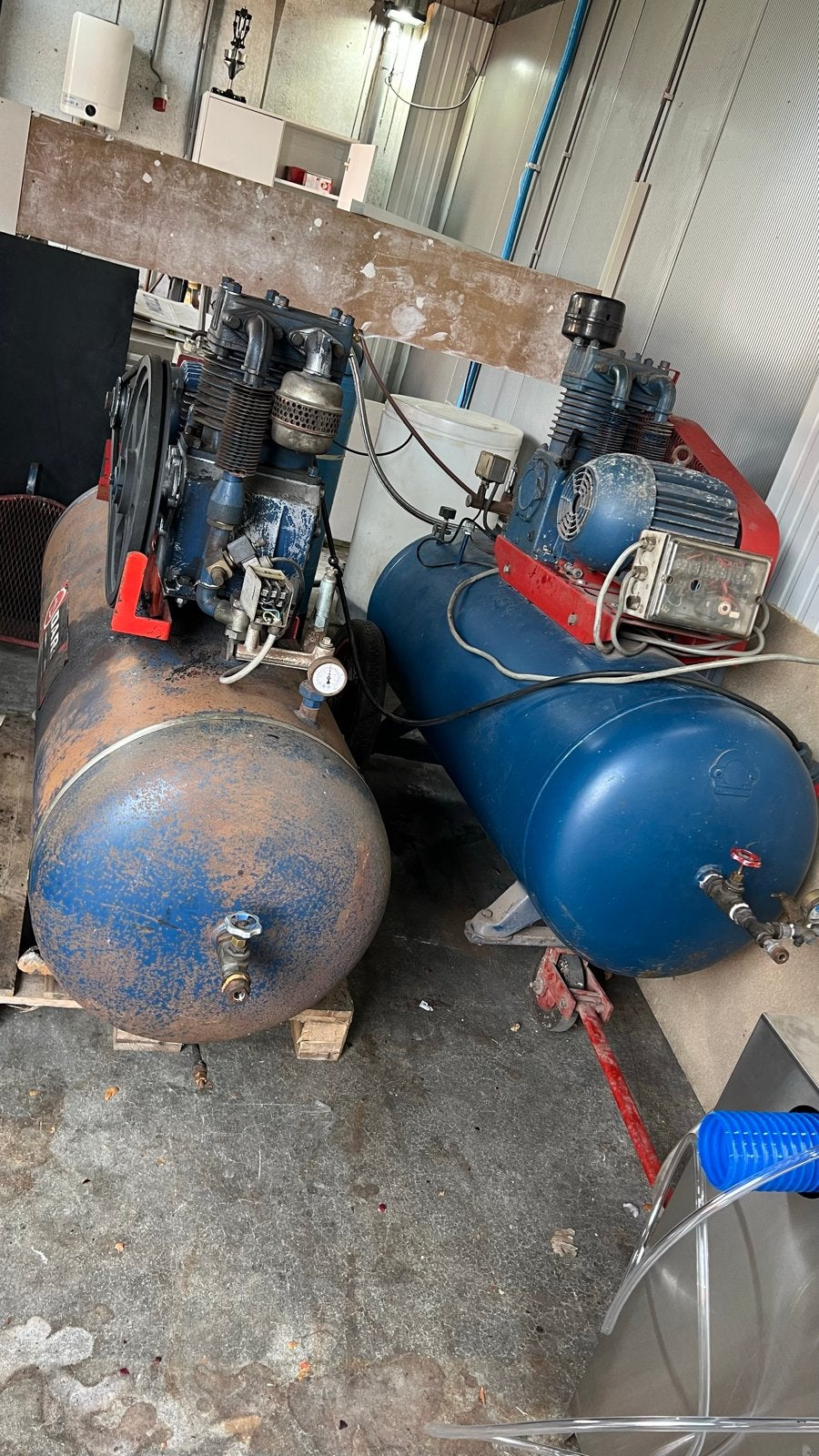 DARI Zuigercompressor 5,5 pk, 10 bar, 500 liter tank, 100 liter of meer, Ophalen of Verzenden, Gebruikt, 10 bar of meer