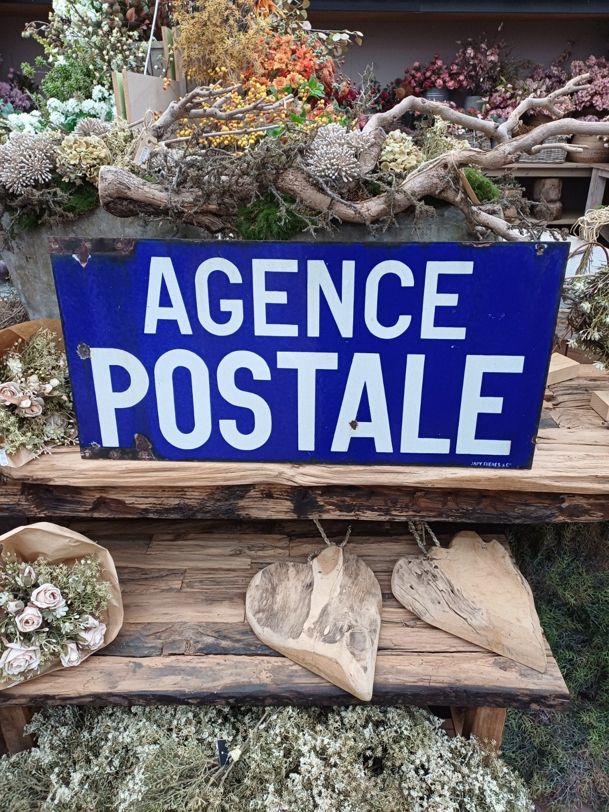 Authentiek Frans geëmailleerd bord "Agence Postale", Antiek en Kunst, Ophalen