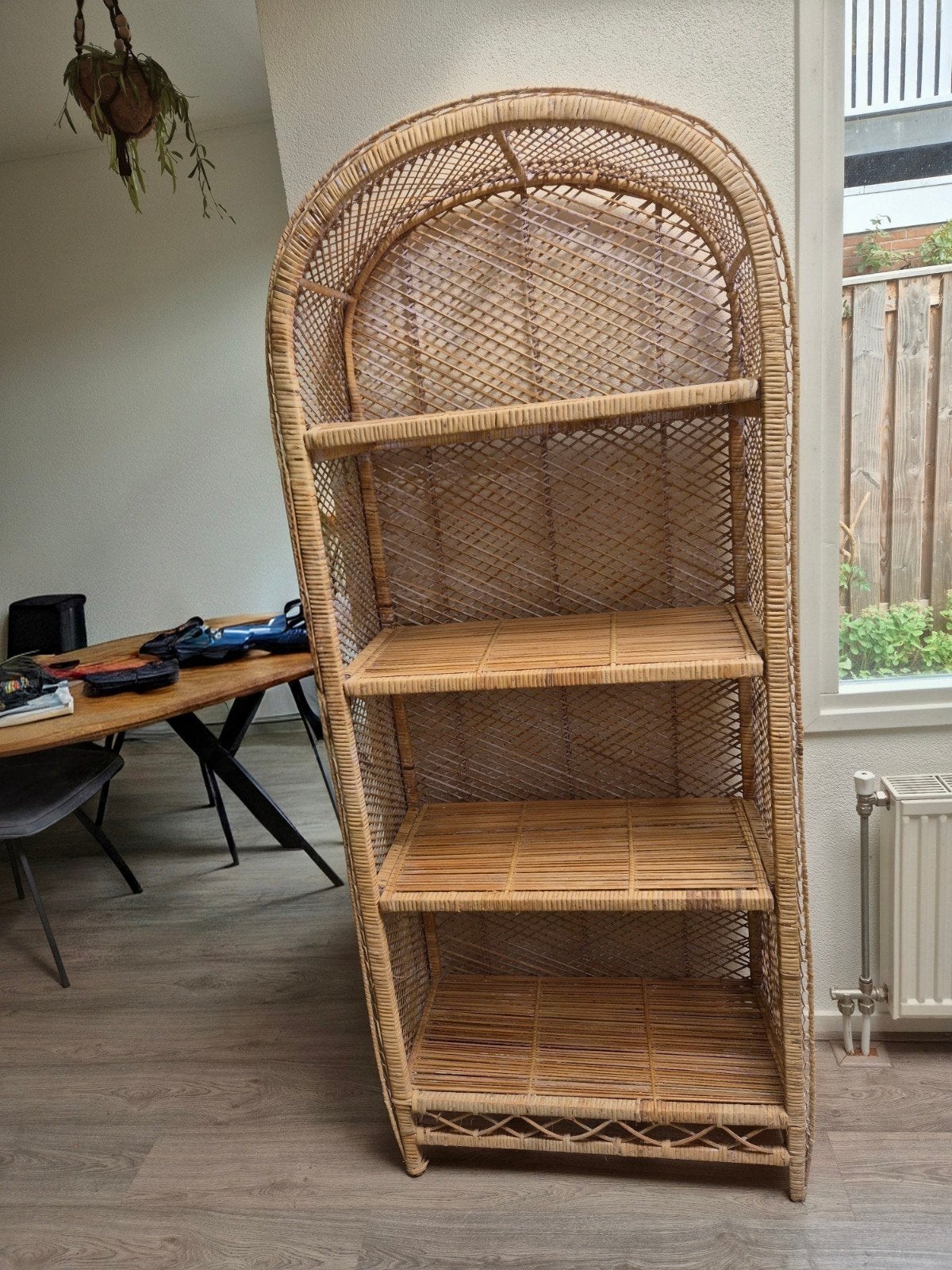 Rotan Boekenkast/Opbergrek - Vintage Stijl, Ophalen, Minder dan 50 cm, Gebruikt, Vintage, Bohemian, Rotan