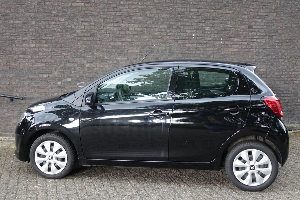 Citroën C1 1.0 VTi Feel, zwart, 5 deurs, airco, camera, zwa, Voorwielaandrijving, Gebruikt, Euro 6, Met garantie (alle)