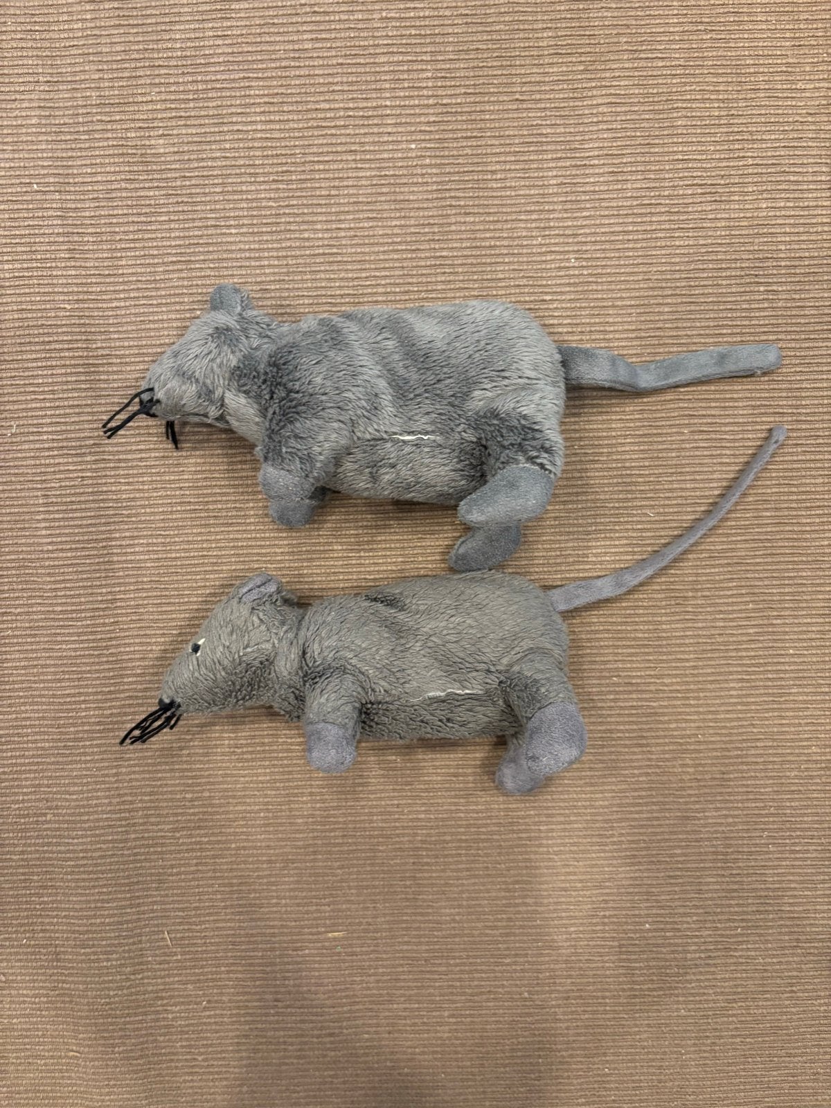 2x Ikea Pluche ratjes mus muizen knuffels - Grijs!, Muis, Overige merken, Overige karakters, Grijs