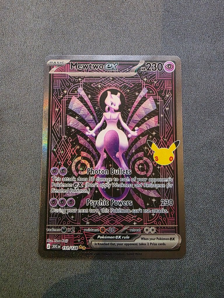 30th Mewtwo ex 30C 151, Ophalen of Verzenden, Zo goed als nieuw, Losse kaart, Foil