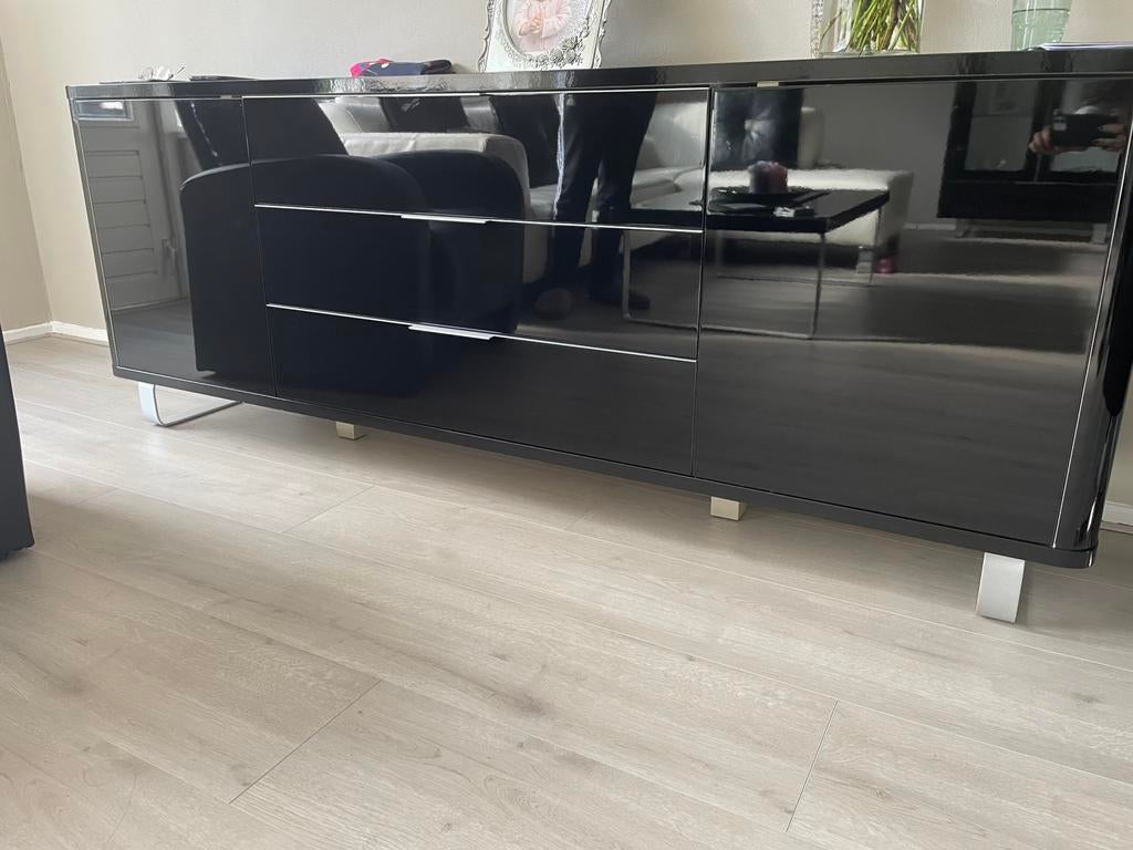 Hoogeglas zwart mdf,dressior,tv meubel, salon tafel., Ophalen of Verzenden, Zo goed als nieuw, 25 tot 50 cm, Minder dan 100 cm