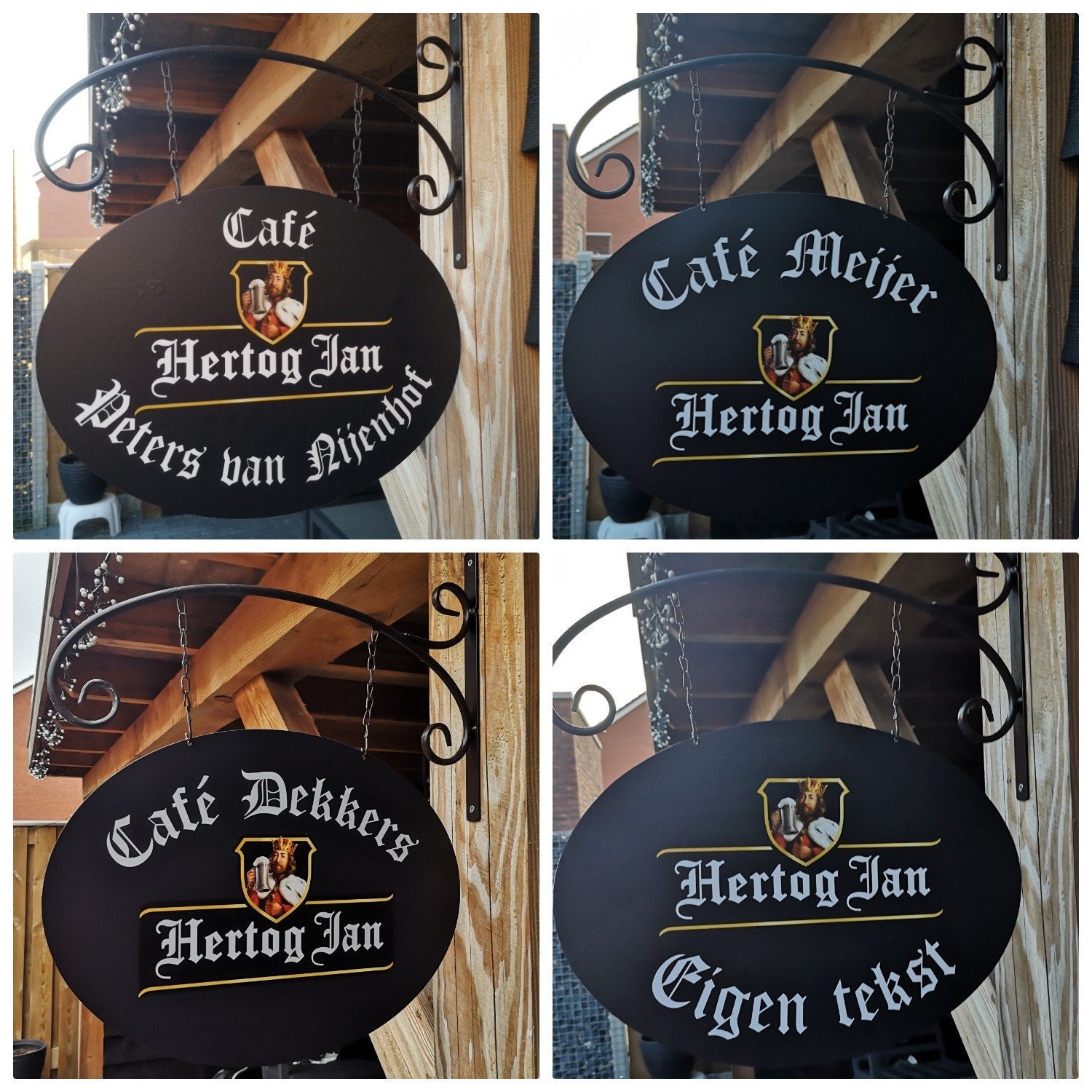 Dubbelzijdig HERTOG JAN uithangbord met eigen tekst, Ophalen of Verzenden, Nieuw, Reclamebord, Plaat of Schild, Hertog Jan
