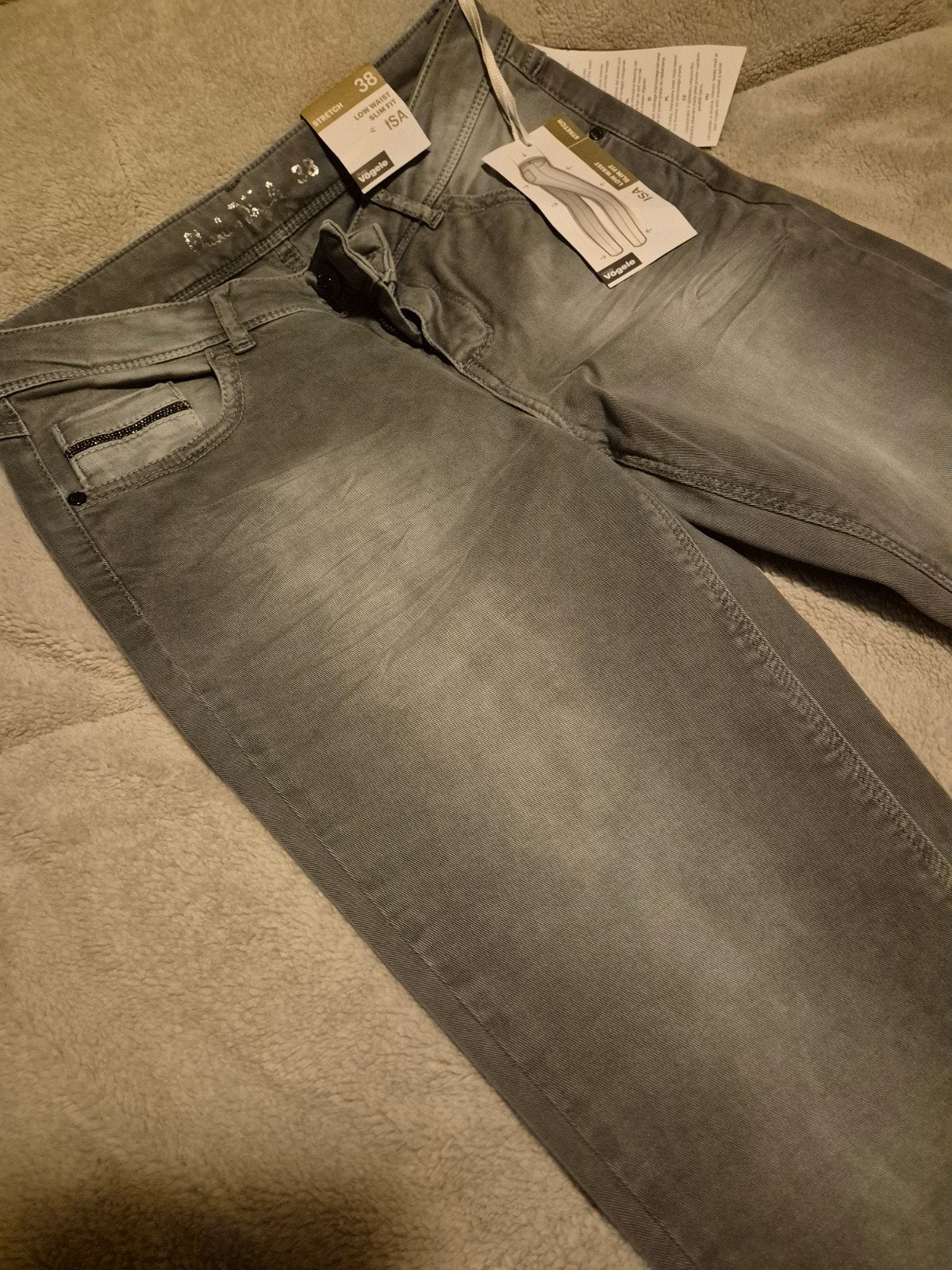 2 Nieuwe Grijze Broeken Maat 38 - Vögele ISA Slim Fit, Kleding | Dames, Nieuw, Ophalen, Maat 38/40 (M), Grijs