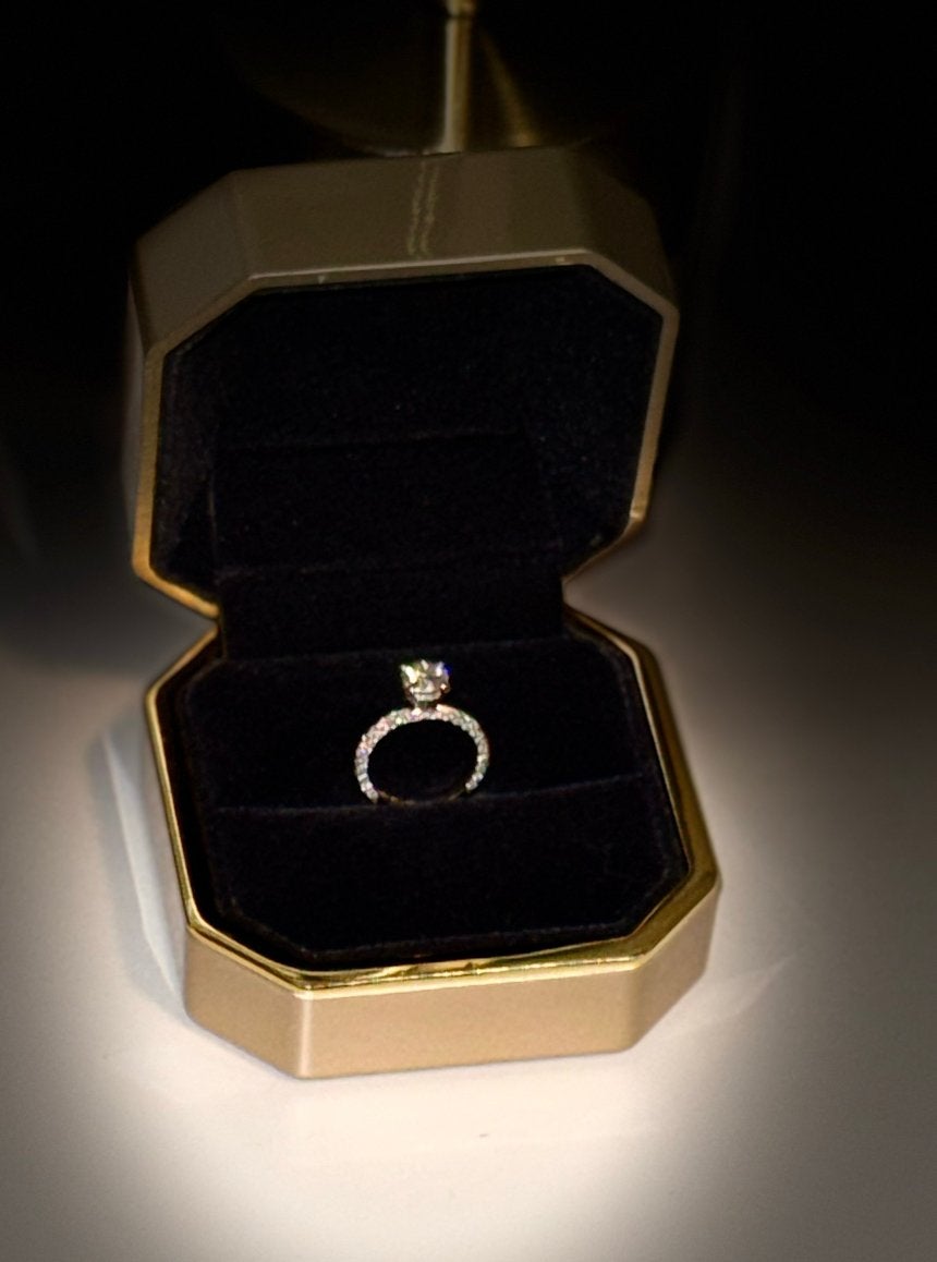 Labgrown diamanten ring met Geel goud inclusief certificaat, Ophalen, Nieuw, 17 tot 18, Dame