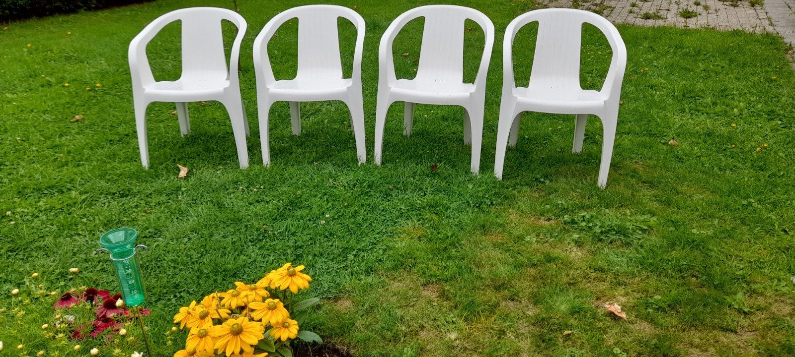 Vier witte tuinstoelen van Hartman in prima staat!, Ophalen, Gebruikt