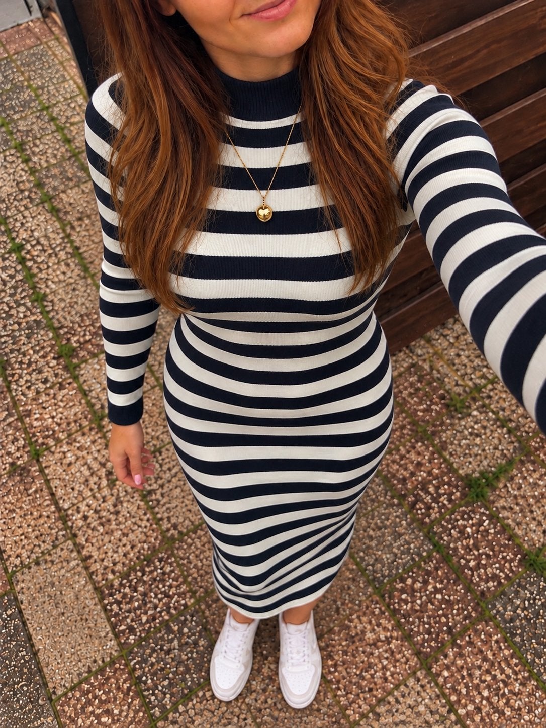 Nikkie Jolie Turtle Dress - Navy/Offwhite gestreept, Nieuw, Knielengte, Maat 34 (XS) of kleiner, Verzenden