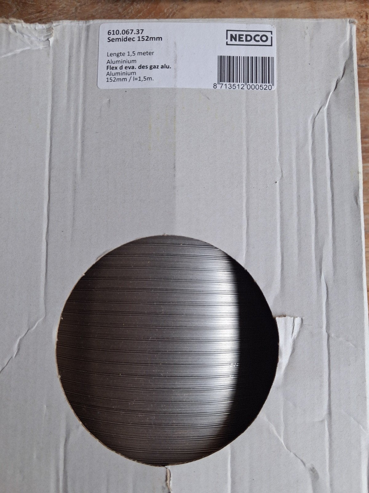 NEDCO Semidec 152mm Aluminium Flexibele Afvoerslang, Ophalen of Verzenden, Nieuw, Afzuiger