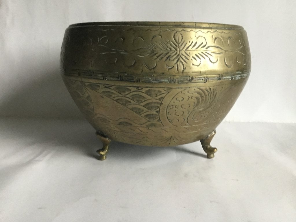 antieke messing pot op drie pootjes uit China, Ophalen of Verzenden