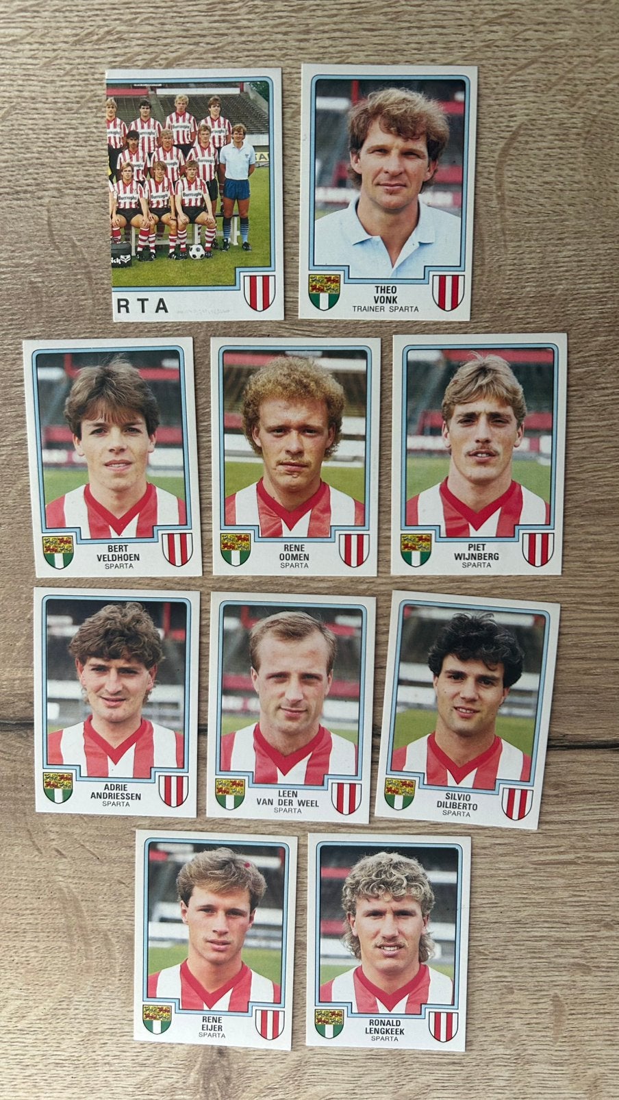 Panini Voetbal 86 plaatjes Sparta 10x, Verzenden, Zo goed als nieuw, Meerdere plaatjes