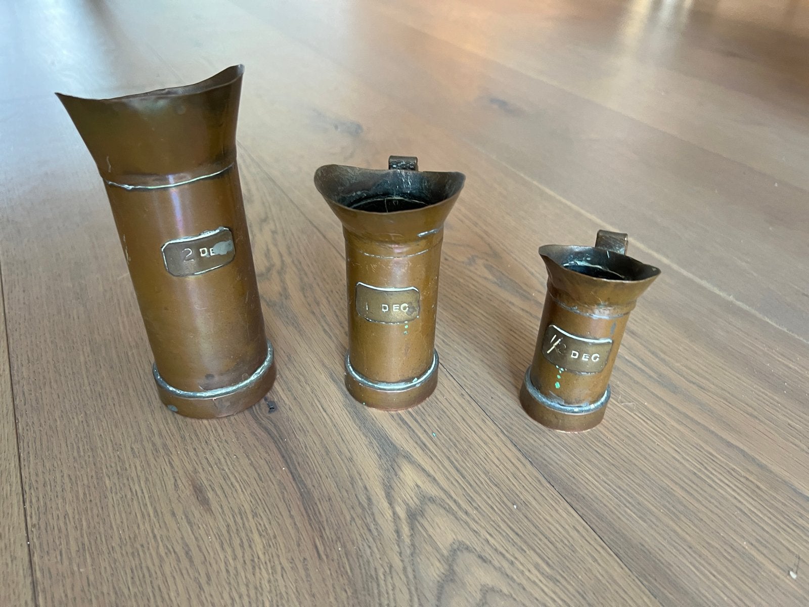 3 koperen maatbekers, Ophalen of Verzenden, Koper