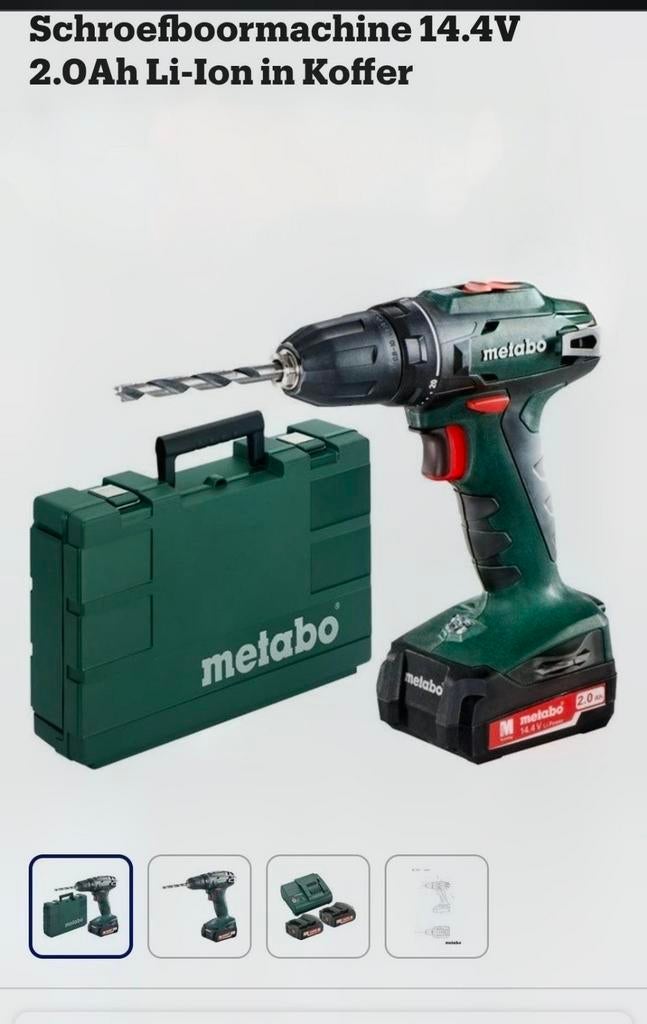 Metabo Accuboormachine 14V met Koffer, Ophalen of Verzenden, Gebruikt, Boormachine