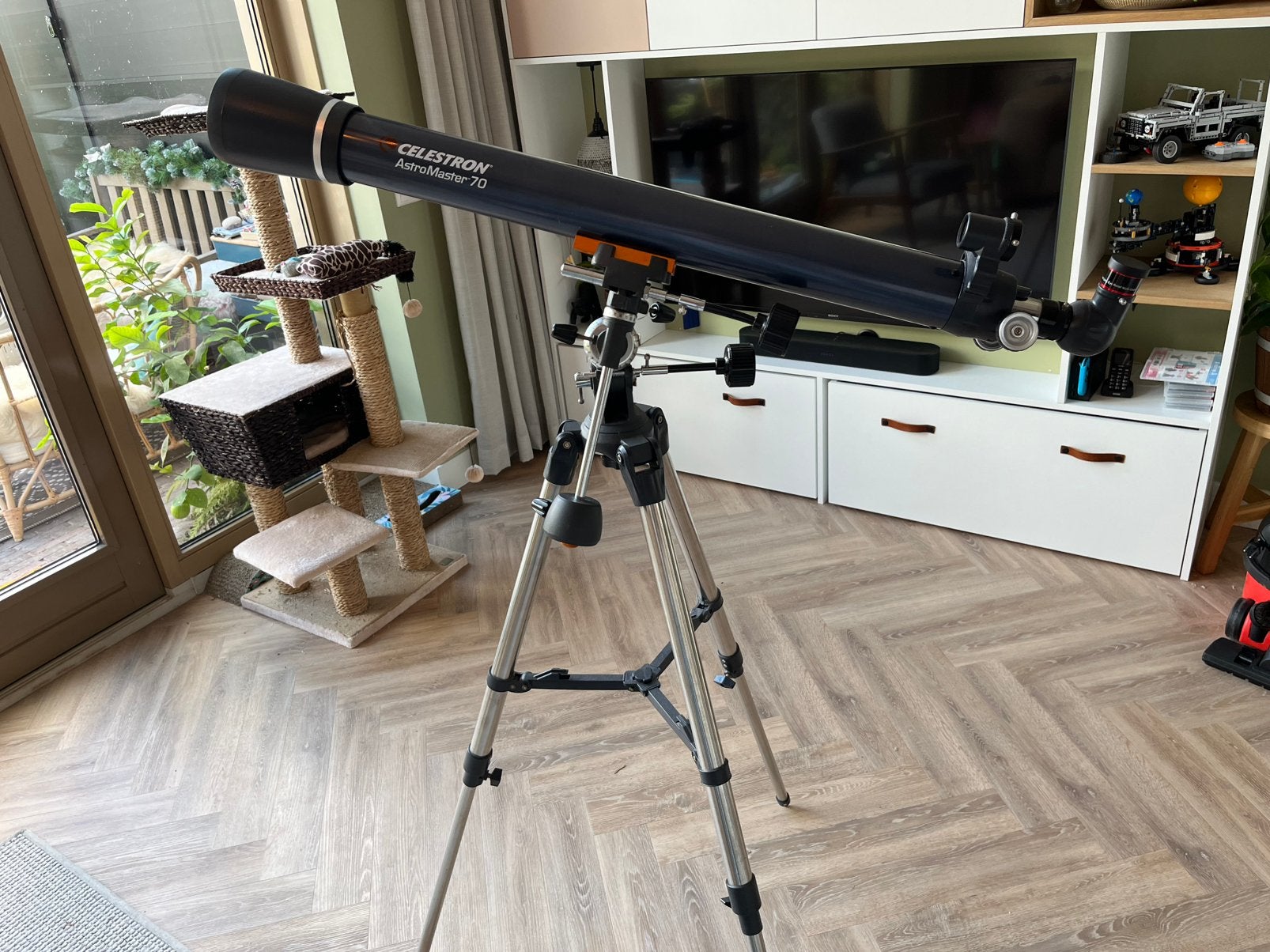 Celestron AstroMaster 70 telescoop met extra oculairs, Ophalen, Gebruikt, Lenzentelescoop (refractor), Met statief