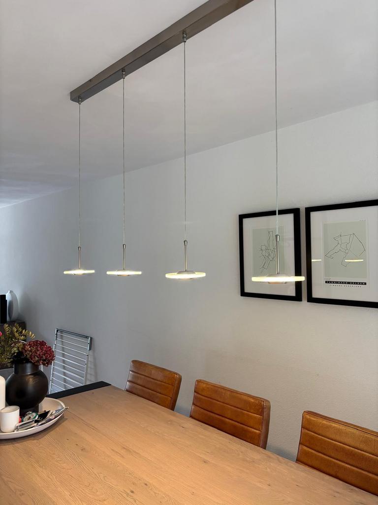 Dimbare hanglamp met 4 hangers zilver, Ophalen of Verzenden, Zo goed als nieuw