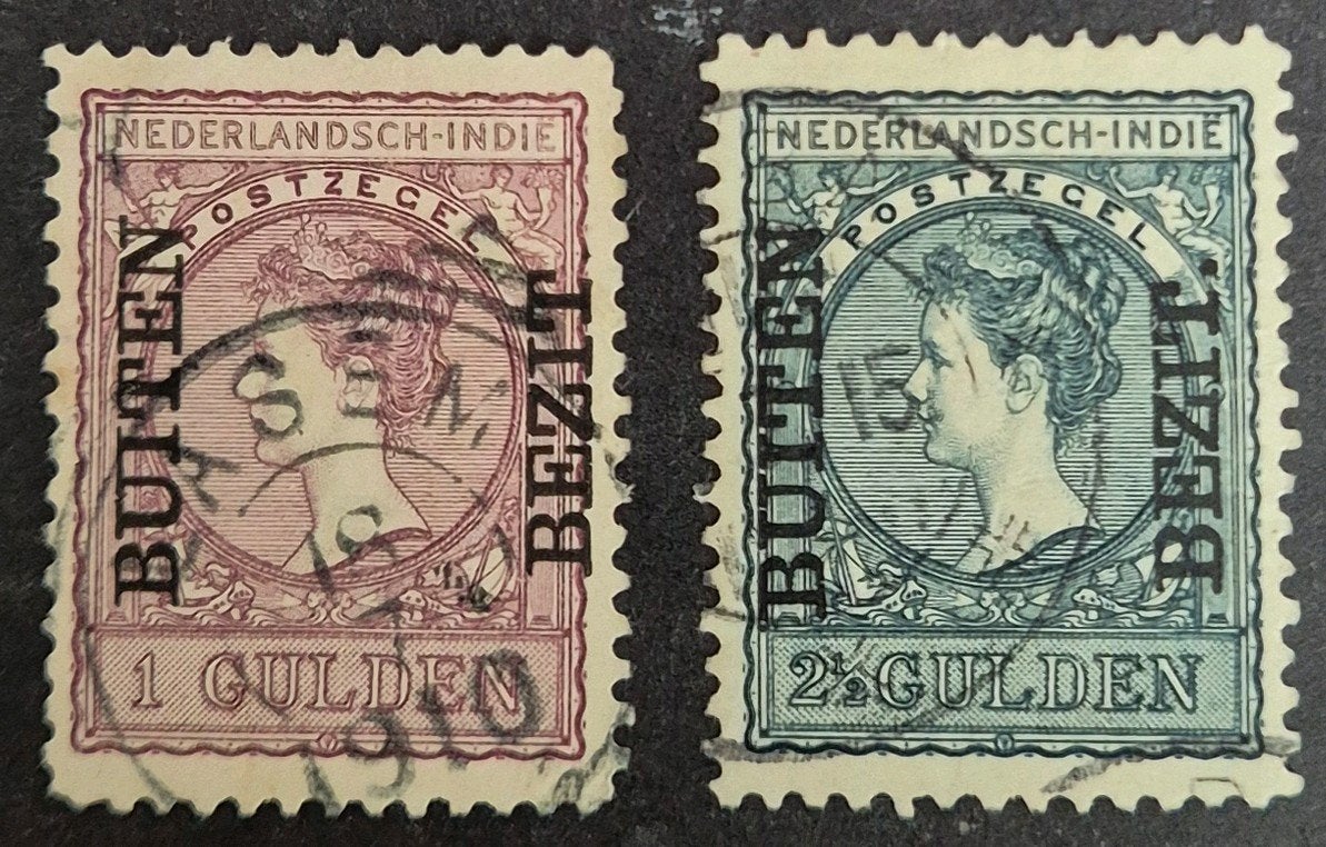 NVPH 97-98 Zegels der uitgiften 1902 BUITEN BEZIT., Ophalen of Verzenden, Gestempeld, Nederlands-Indië