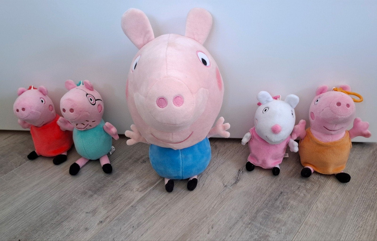 Peppa pig knuffelset 5x, Peppa Pig, Ophalen of Verzenden, Zo goed als nieuw, Overige typen