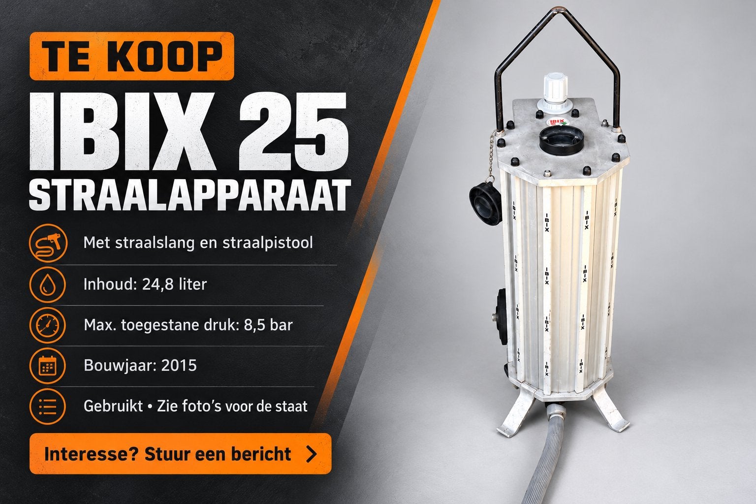 IBIX 25 Zandstraalmachine - Professionele Reiniging, Ophalen