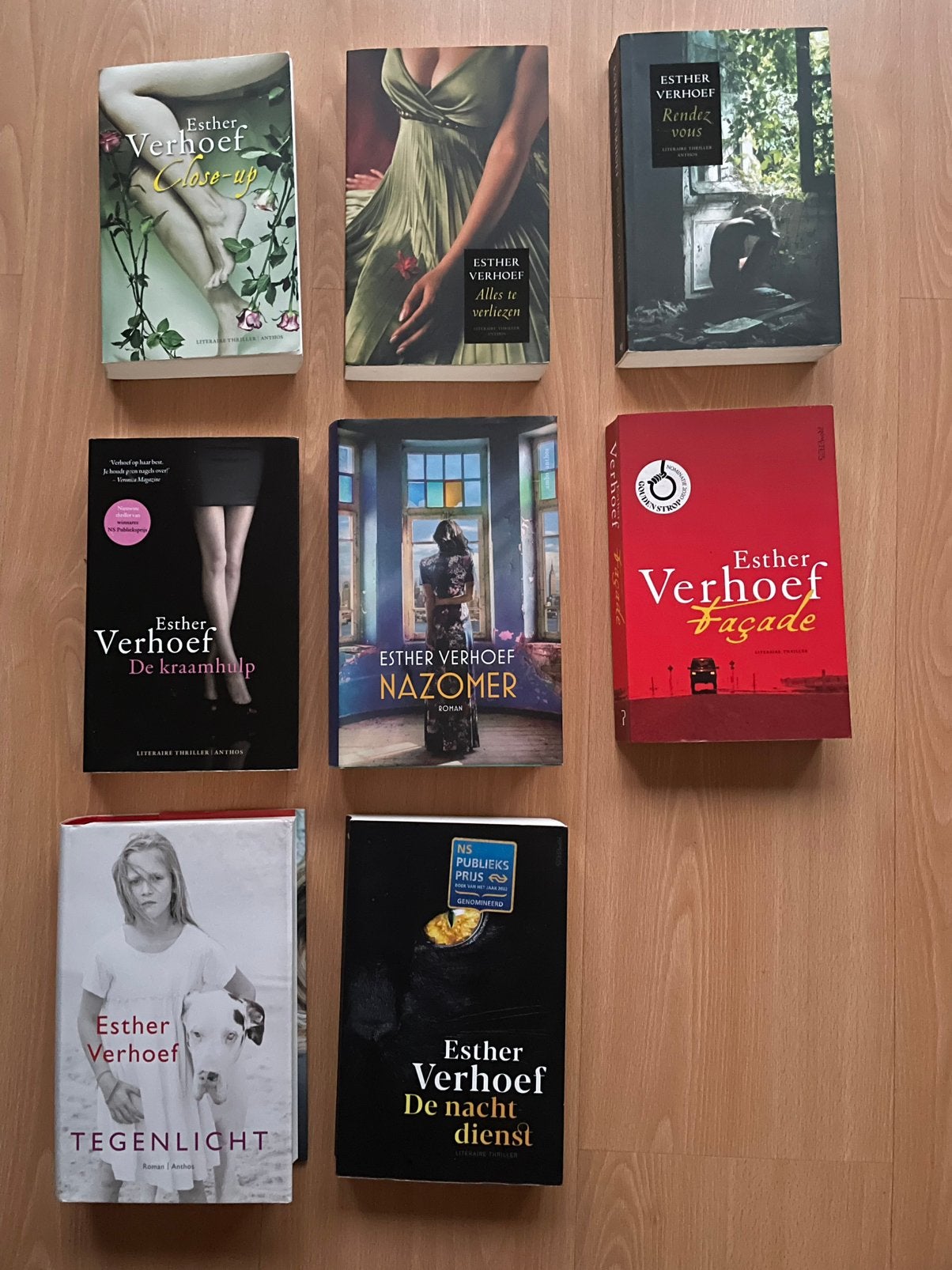 Esther Verhoef o.a. Tegenlicht, Nazomer, Façade, Kraamhulp, Ophalen of Verzenden, Gelezen