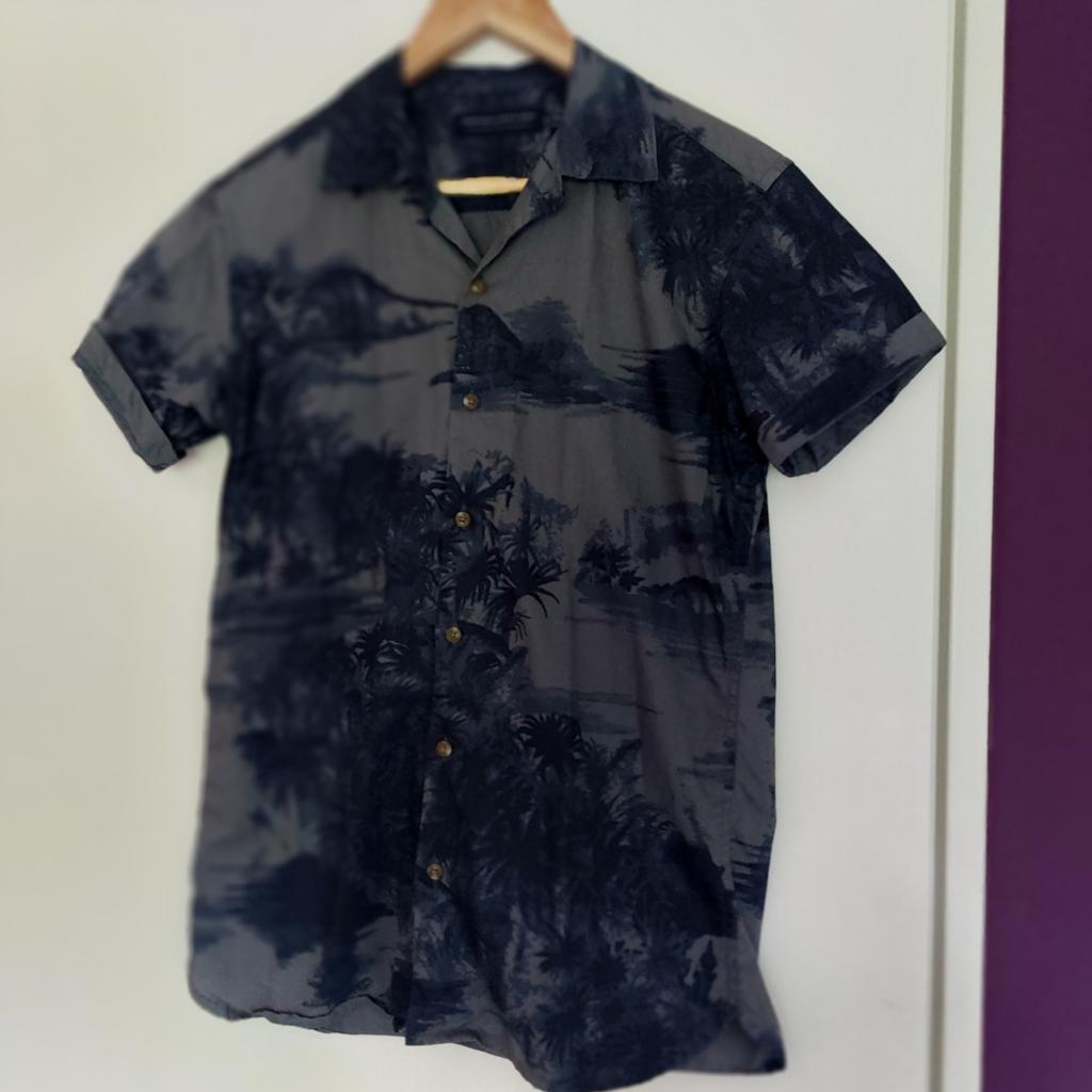 Jack & Jones Premium Hawaii overhemd M, Blauw, Gedragen, Jack & Jones, Halswijdte 39/40 (M)