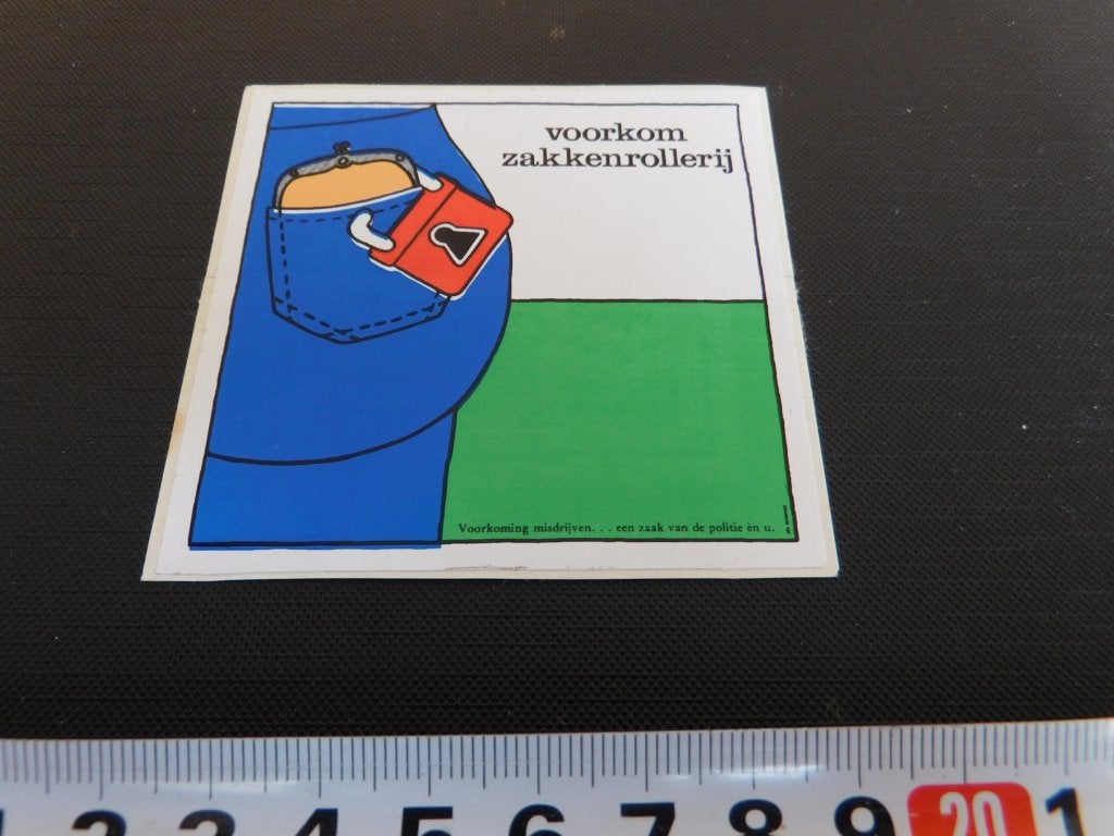 sticker Politie voorkom zakkenrollerij *, Ophalen, Zo goed als nieuw
