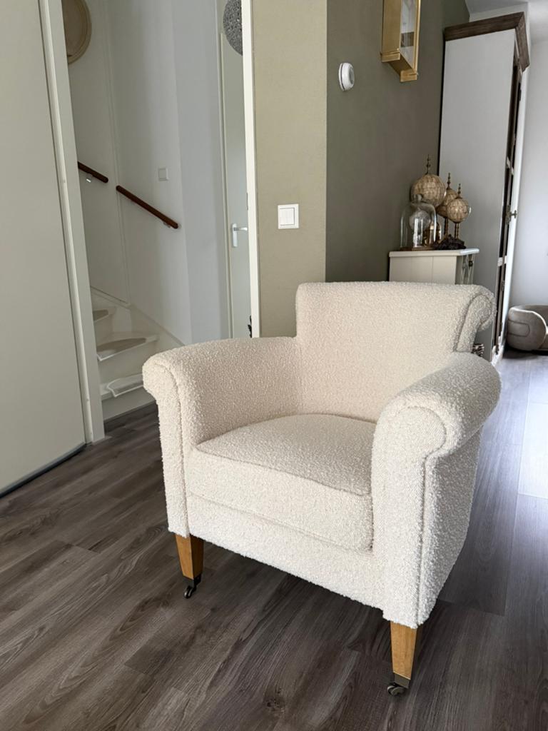 Riviera Maison Paramount fauteuil stoel Bouclé stof z.g.a.n., Huis en Inrichting, Ophalen, 75 tot 100 cm, Stof, Landelijk