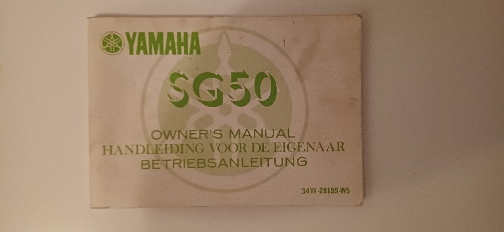 Origineel instructieboekje Yamaha SG50 1983, Ophalen of Verzenden, Yamaha