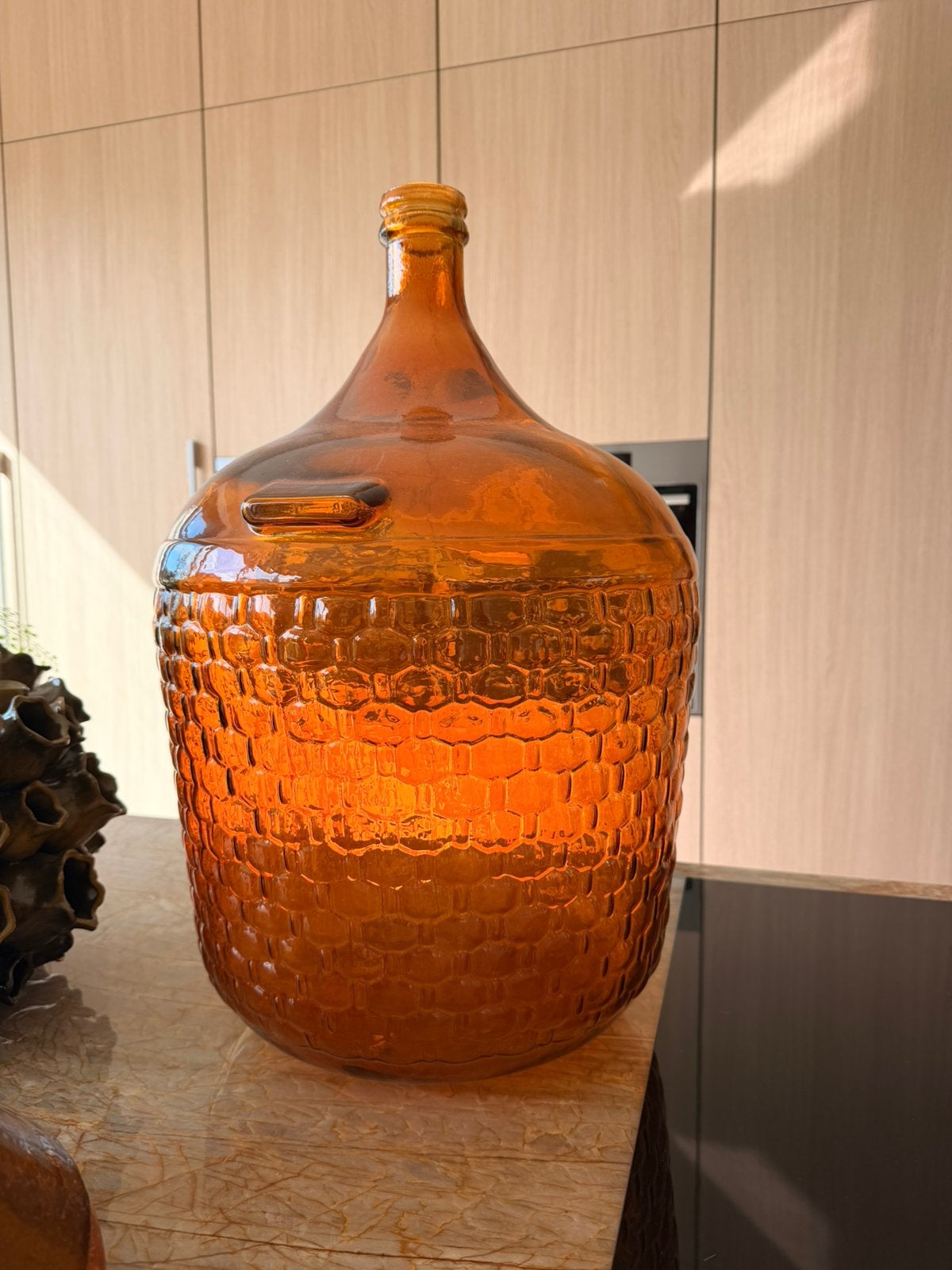 Grote Glazen vaas, Ophalen, Zo goed als nieuw, Bruin, Glas