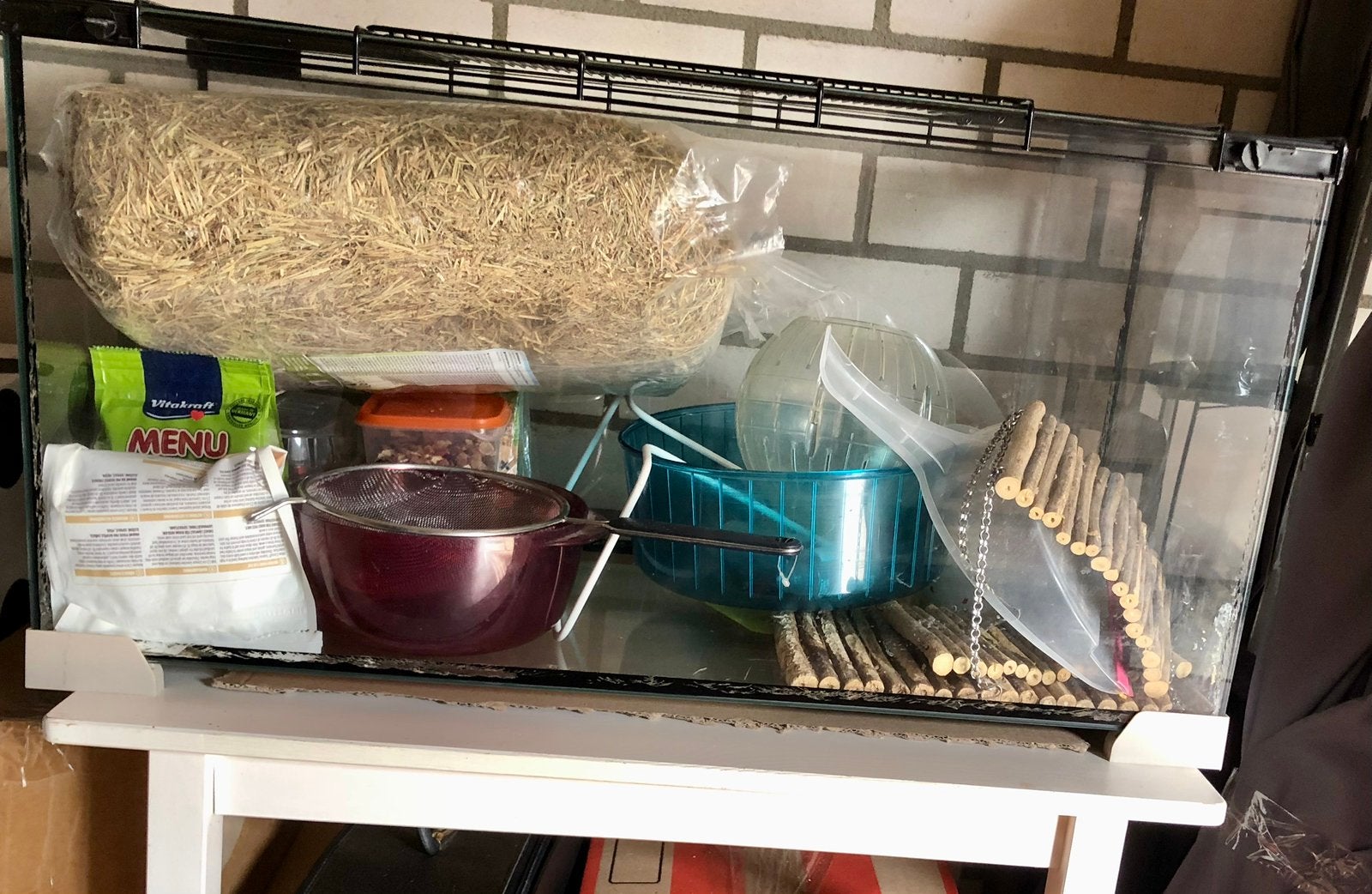 Aquarium als hamsterkooi, Kooi, Gebruikt, Hamster, 75 tot 110 cm