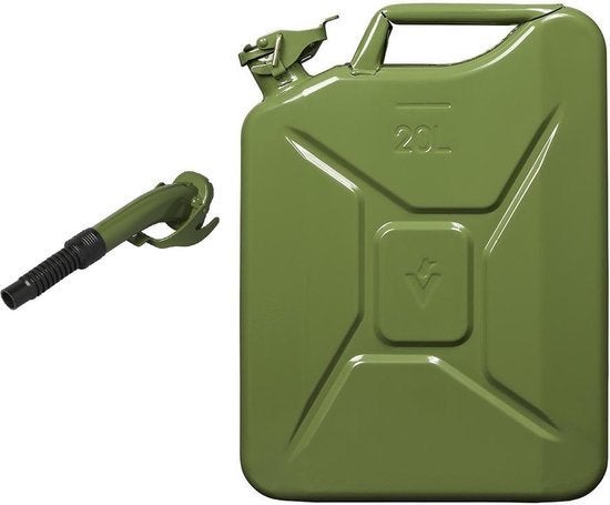 Nieuwe stalen jerrycan 20 ltr groen met schenktuit, Ophalen, Nieuw