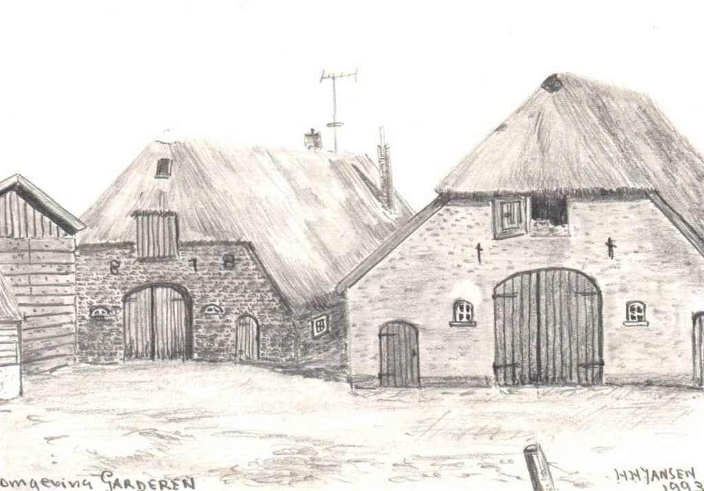 Garderen -omgeving-boerderij met rieten dak. Tek. Jansen '93, Ophalen, 1980 tot heden, Gelopen, Gelderland