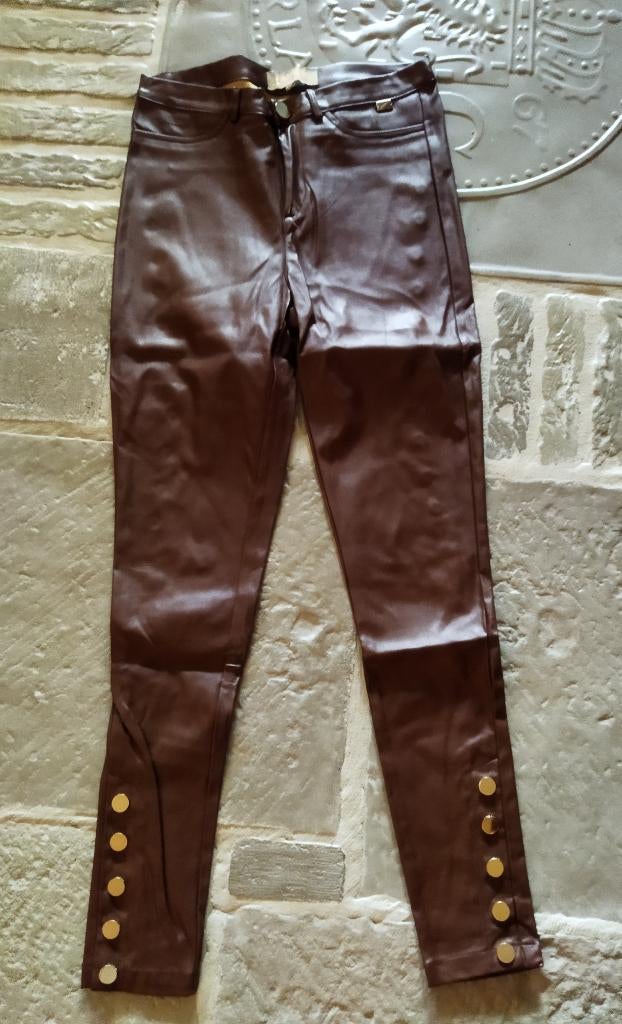 Josh V Lederlook Broek Maat XS, Bruin, Ophalen of Verzenden, Zo goed als nieuw, Maat 34 (XS) of kleiner