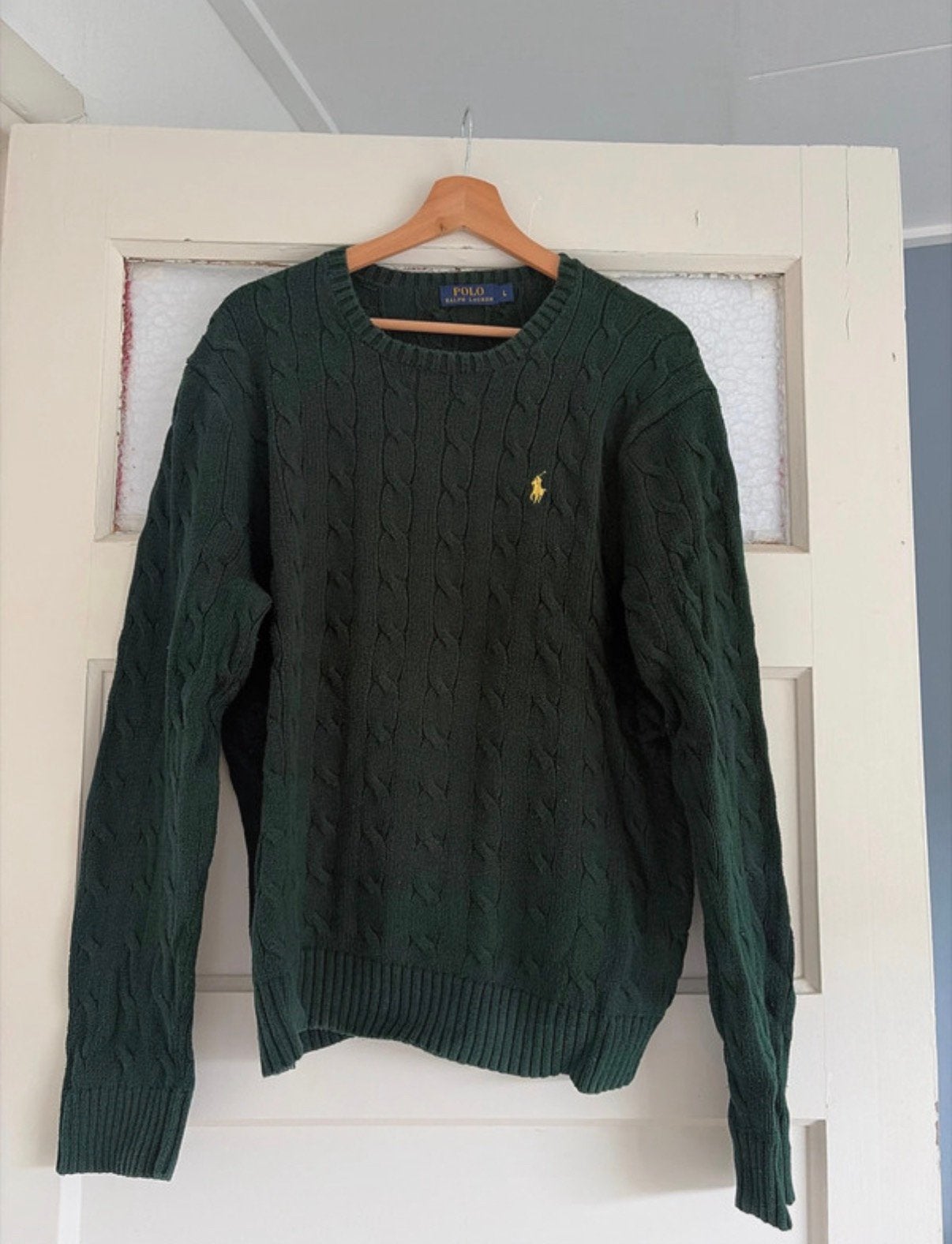 Kabeltrui Ralph Lauren, Ophalen of Verzenden, Zo goed als nieuw, Maat 52/54 (L), Groen