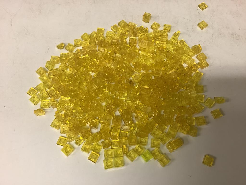Lego plaat 1x1 transparant geel, Ophalen of Verzenden, Gebruikt, Losse stenen, Lego