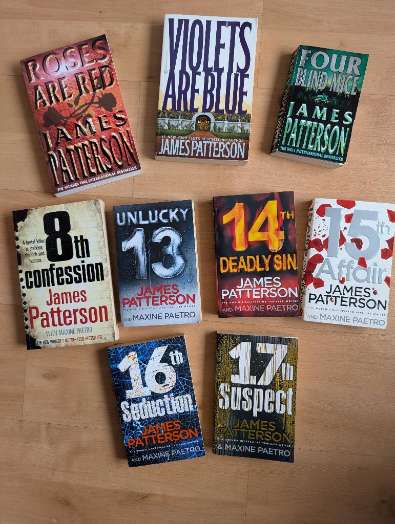 9x Engelse thrillers van James Patterson, Boeken, Ophalen of Verzenden, Gelezen, James Patterson, Fictie